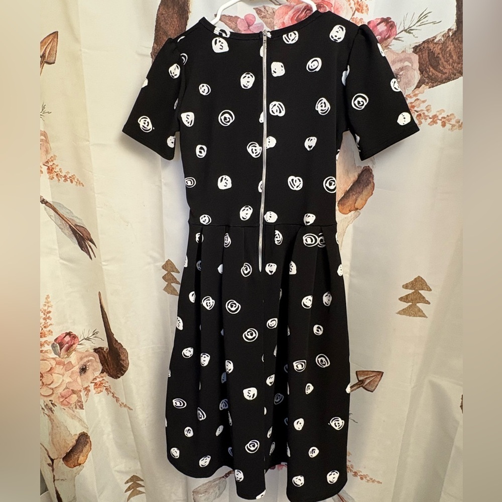 LuLaRoe Black and White Patterned Dress - Picture 5 of 7